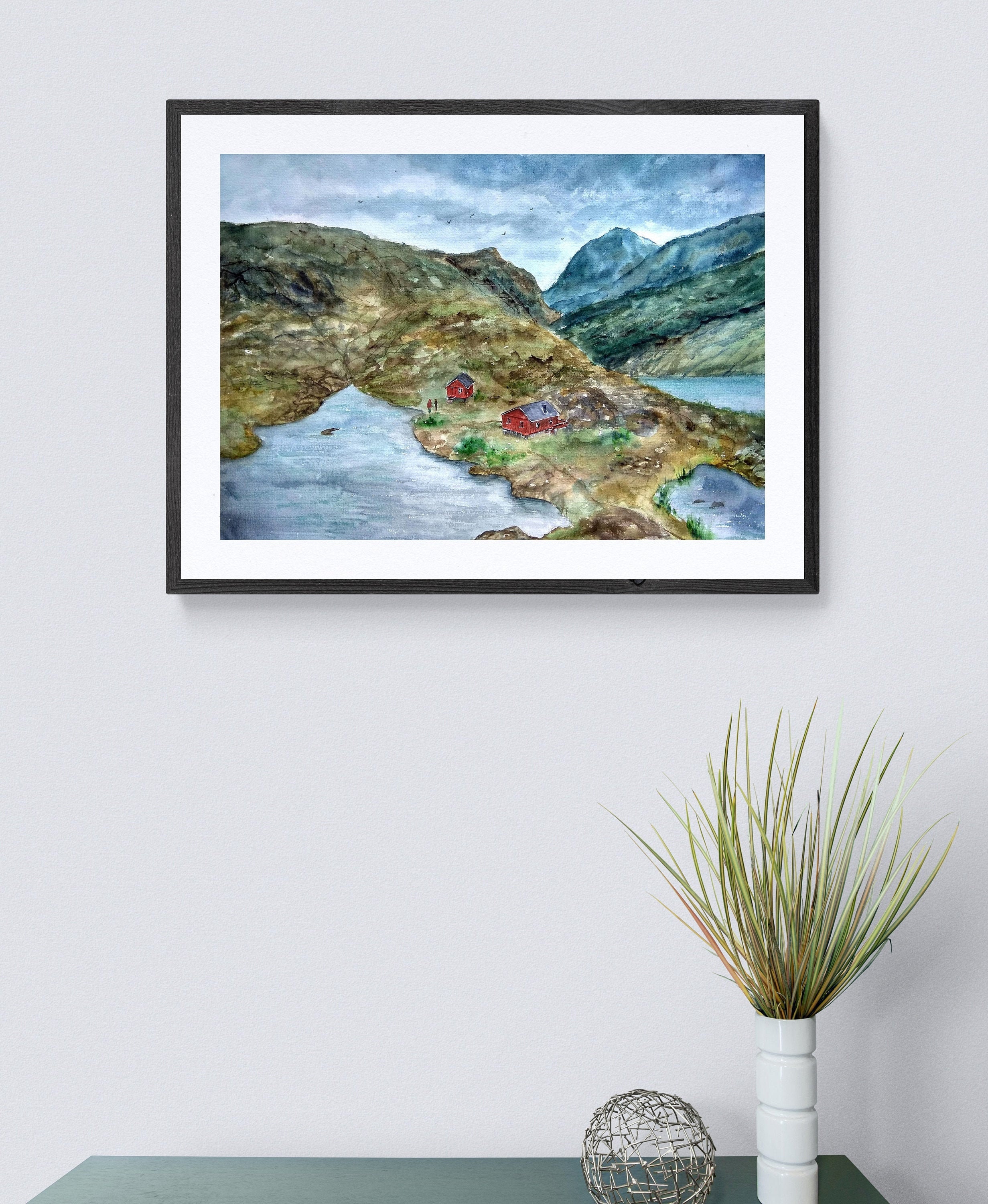 Scandinavian wall art Downloadable art Mountains print Nordic | Etsy