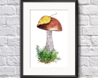 Mushroom print Vintage cottagecore wall art print Mushroom artwork Cottagecore decor digital print Botanical illustration Mushroom art print