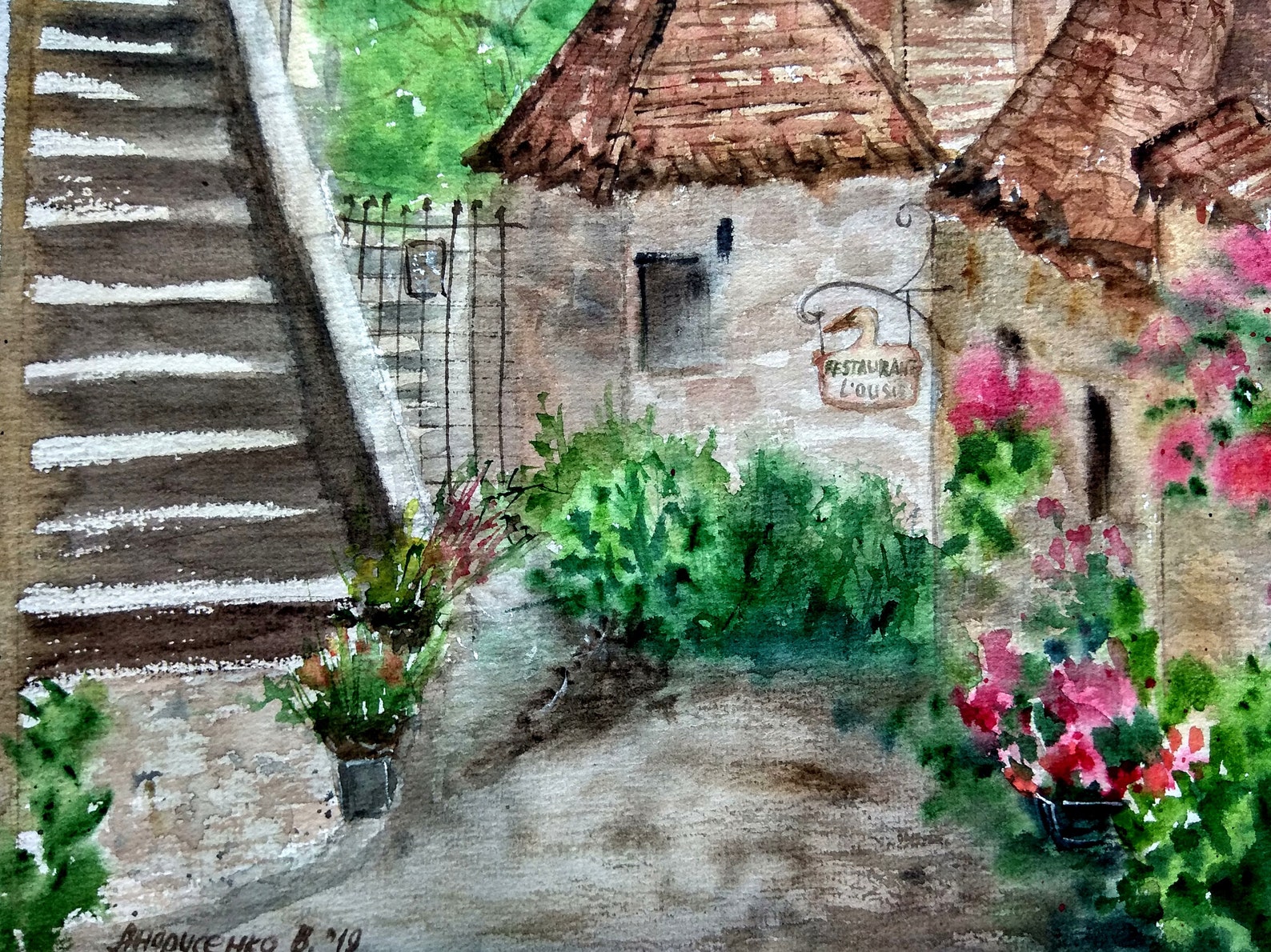 French wall art French countryside print France painting Etsy