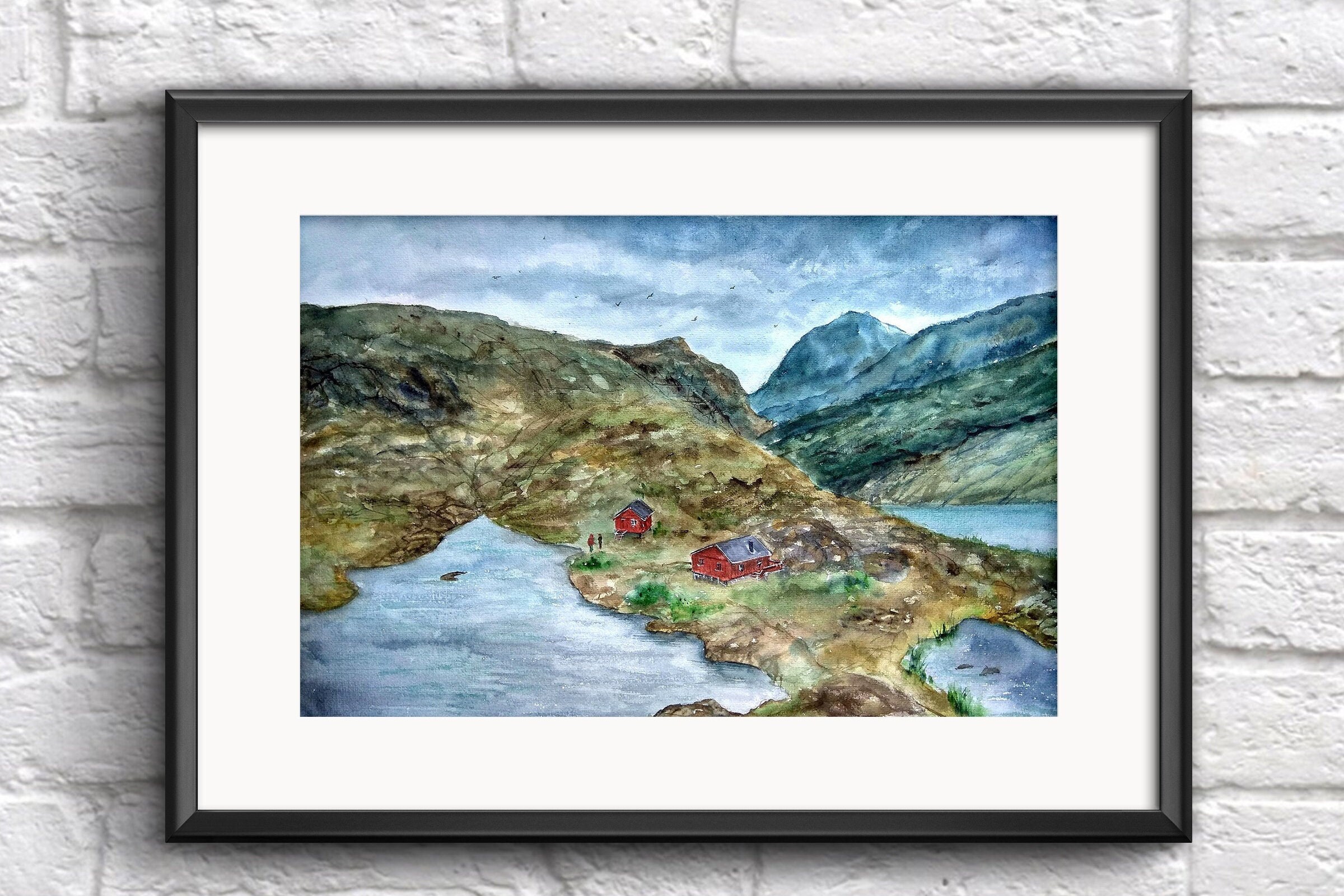 Scandinavian wall art Downloadable art Mountains print Nordic | Etsy