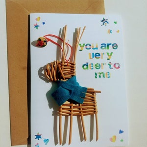 Pour moi, vous êtes un vrai cerf. Carte et enveloppe en forme de saule pour un anniversaire de mariage, la Saint-Valentin ou un anniversaire et une amitié.