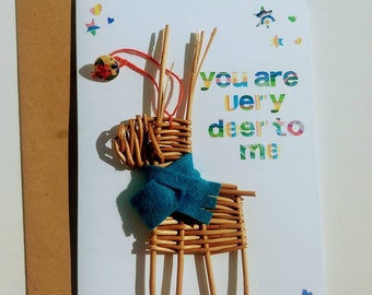 Eres muy querido por mí. Tarjeta y sobre con adorno de sauce para aniversario de bodas, día de San Valentín o cumpleaños y amistad.