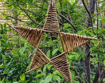 Estrella pentagonal de 5 puntas en sauce marrón, 9º aniversario de boda ENTREGA GRATUITA