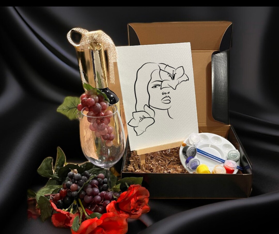 DIY Sip and Paint Kit, Girls Night In, Adult Paint and Sip, Paint and