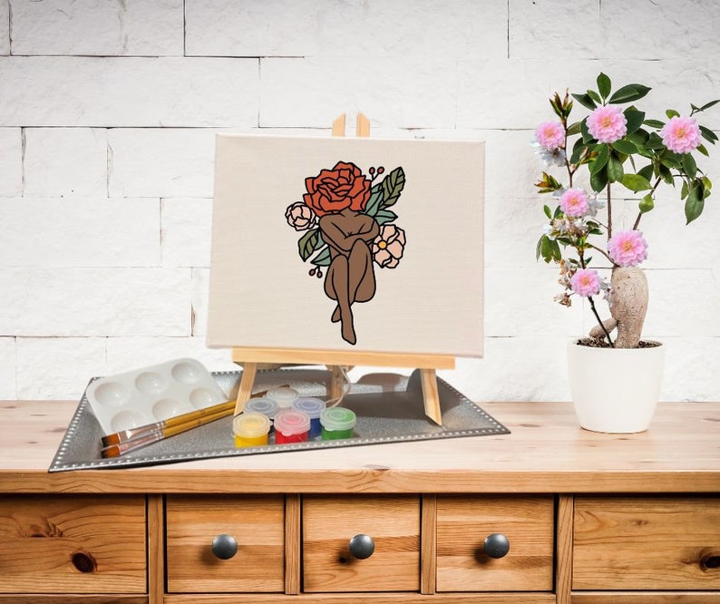 Paint and Sip, Sip and Paint Kit, Paint Party Kit, Predrawn Paint and