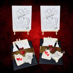 Couples Date night paint kit for 2  Sip and Paint Canvas for couples, Anniversary gift,  Paint and Sip Kits, Adult Painting set