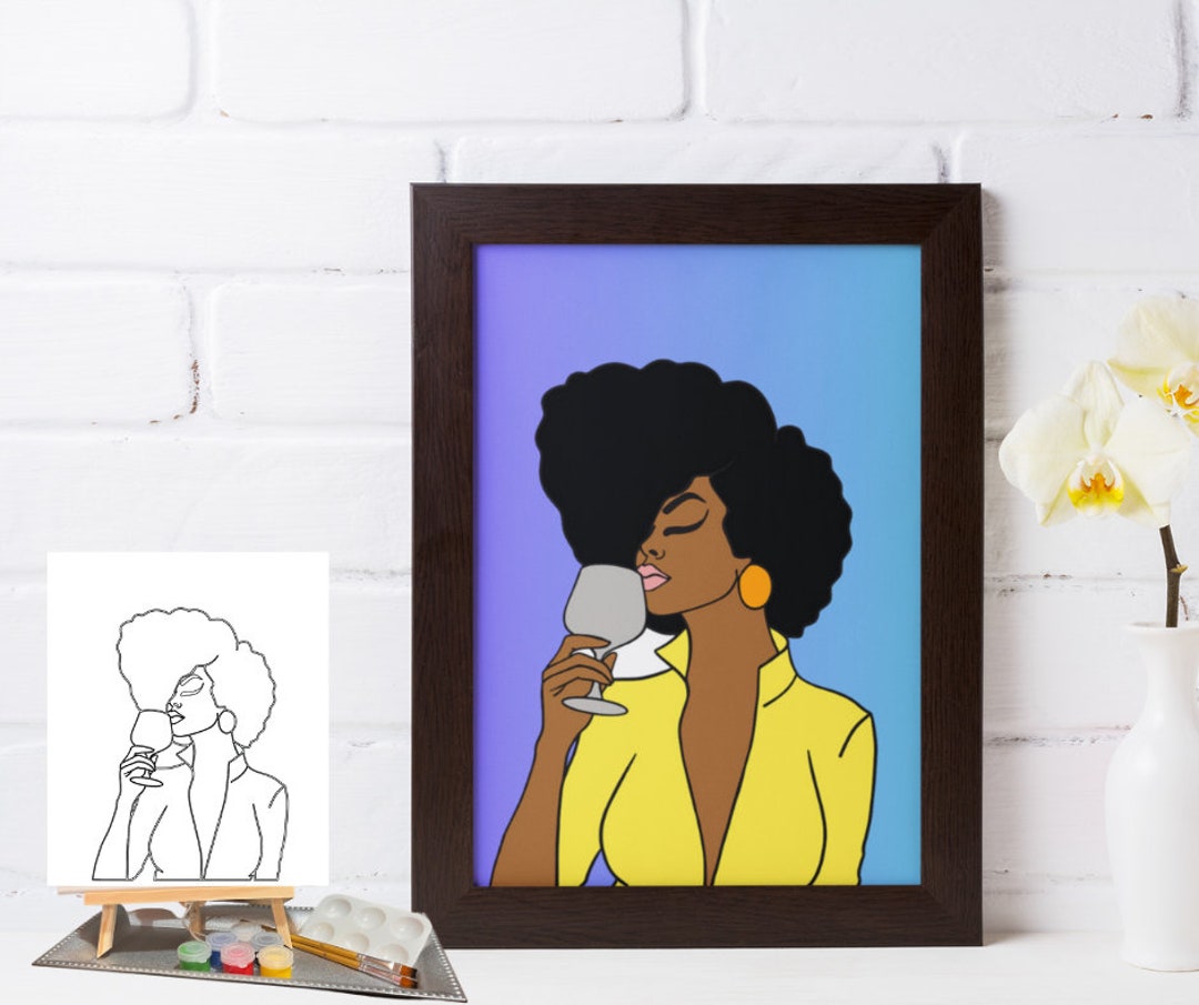 DIY Sip and Paint Adult Predrawn Paint Package Painting for Etsy