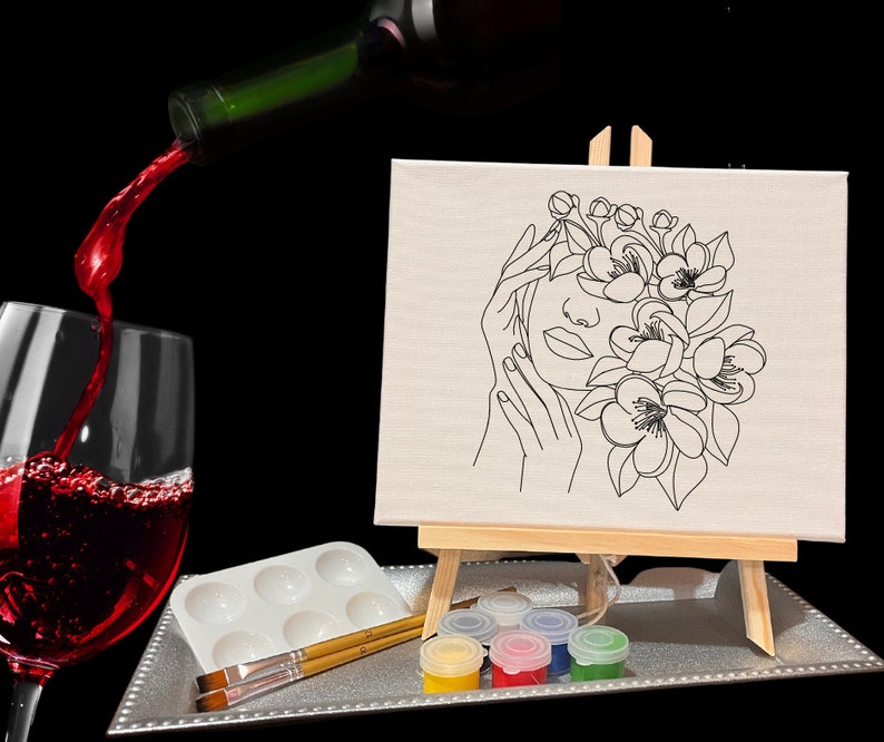 DIY Sip and Paint Package, Paint and Sip Girls Night In, Get Well Gift