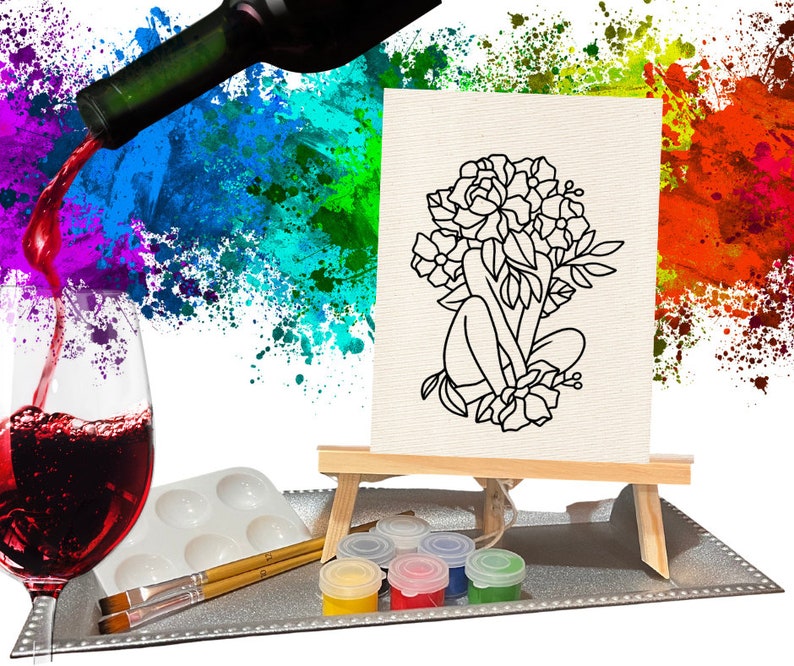 DIY Sip and Paint Package, Girls Night In, Date Night, Painting for Beginners, Paint Parties