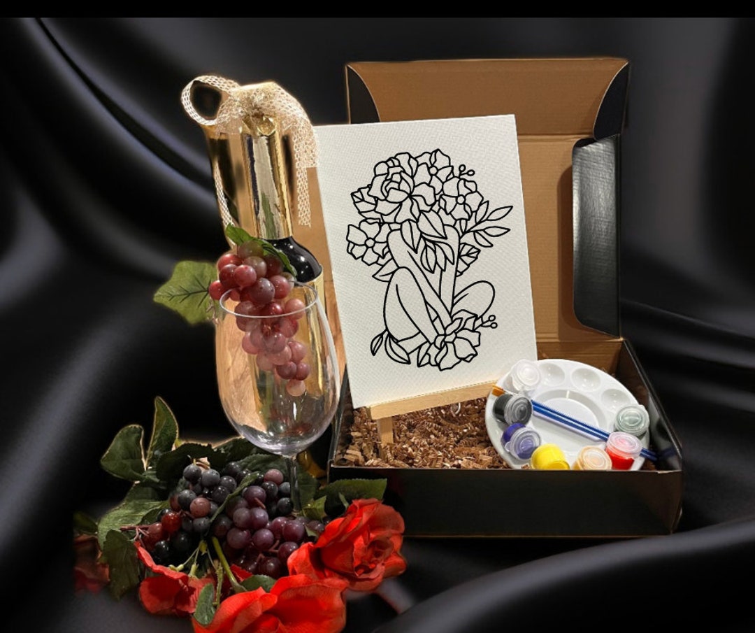 Sip and Paint Canvas, Paint and Sip, Paint Party Kit, Paint and Sip