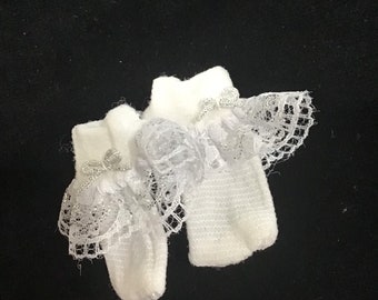 OOAK BABY Doll Holiday Socks with silver accents (different sizes available)