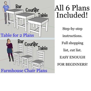 Farmhouse Chair and Table Plans