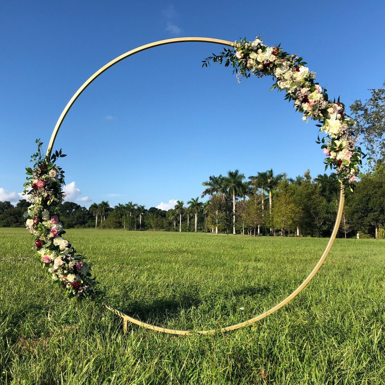Round Wedding Arch Wedding Backdrop Stand Outdoor Wedding Etsy