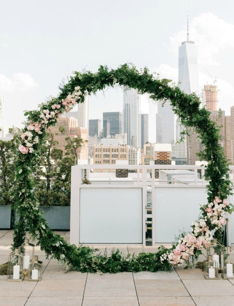 Round Wedding Arch Metal Arch Wedding Backdrop Circle Etsy