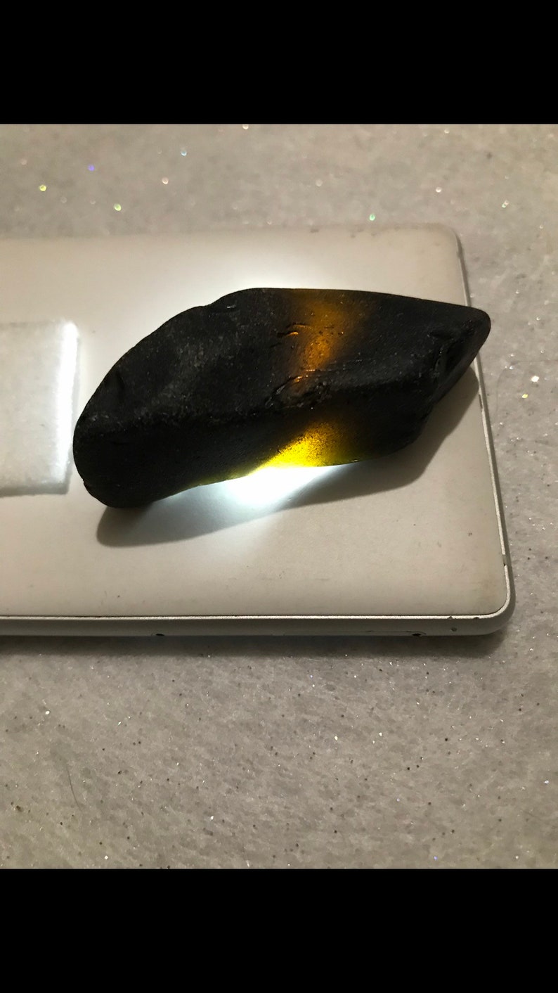 Genuine Vintage BlackYellow Australian Sea Glass.