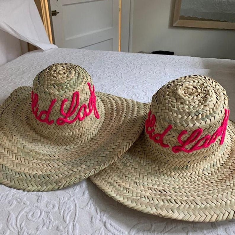 Custom Patch Straw Hat Team Beach Hat Personalized Straw Etsy