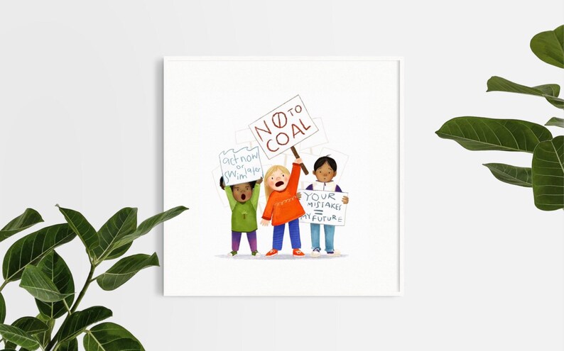 Kids for Climate Climate Change 8x8\u201d Eco Charity Giclee Print Unframed