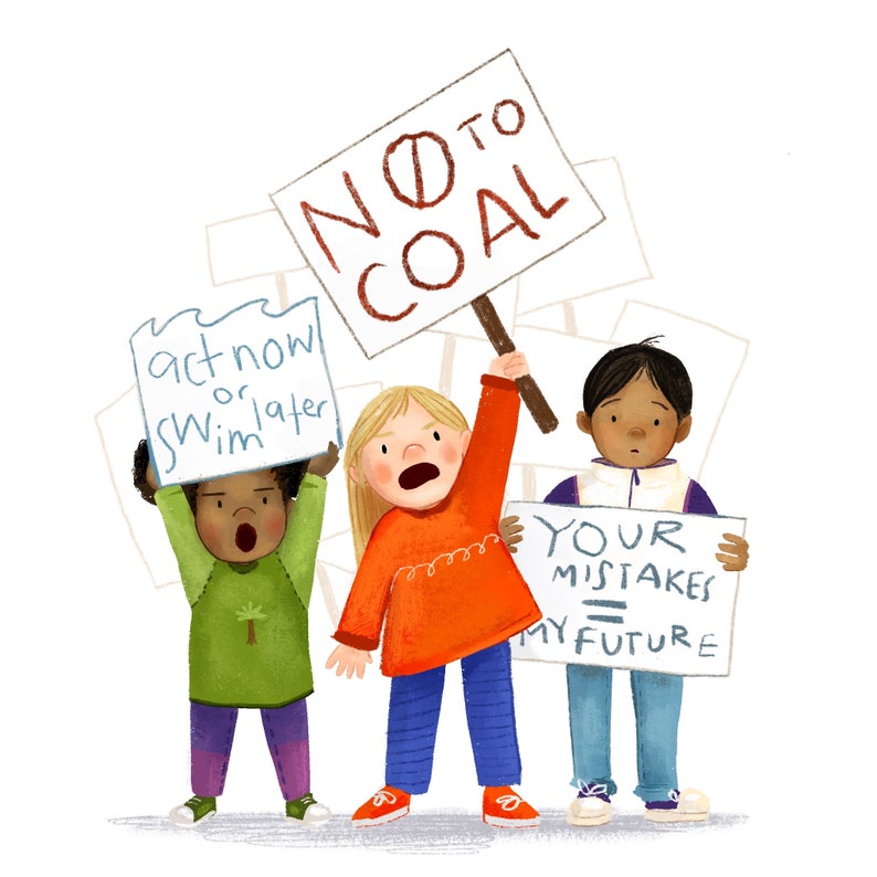 Kids for Climate Climate Change 8x8\u201d Eco Charity Giclee Print Unframed