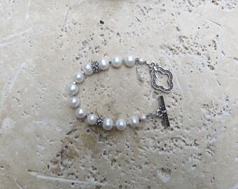 Pearl Bracelet, Genuine Pearls, Wear Everyday, Unique Dot Beads, Toggle Clasp, Stackable