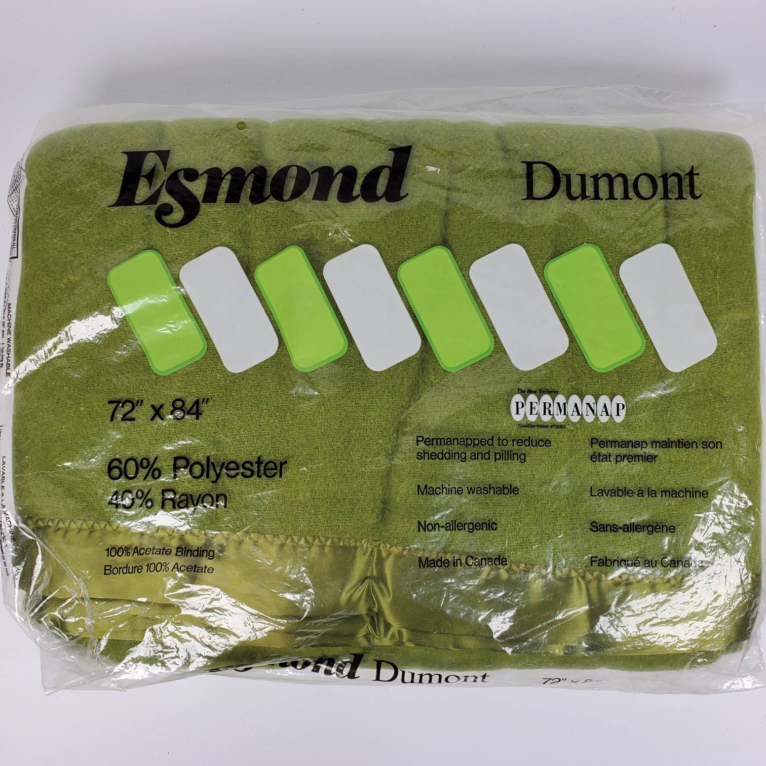 Vintage Esmond Blanket Avocado Olive Green New Old Stock Twin Etsy