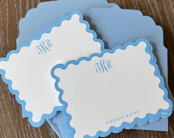Scallop Personalized Monogram Gift for Her under 25 Stationery Custom Note Cards Personalized Name Stationery Monogram Thank You Note