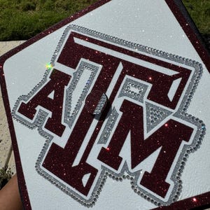 Graduation cap topper, Bedazzled Grad Cap with Rhinestones, Personalized Graduation Topper,  Class of 2026 Cap Design, HBCU Grad Cap Topper
