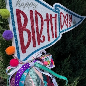 Glitter Happy Birthday Pennant Party Flag Decor Photo Prop Kids Birthday DecorCake Table SignGirl Party Decoration Birthday Decorations