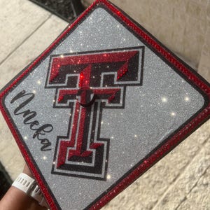 Custom Grad Cap Topper  Glitter Rhinestone Graduation Hat  HBCU Grad Cap  Sorority Senior Gift  Personalized Cap Decoration