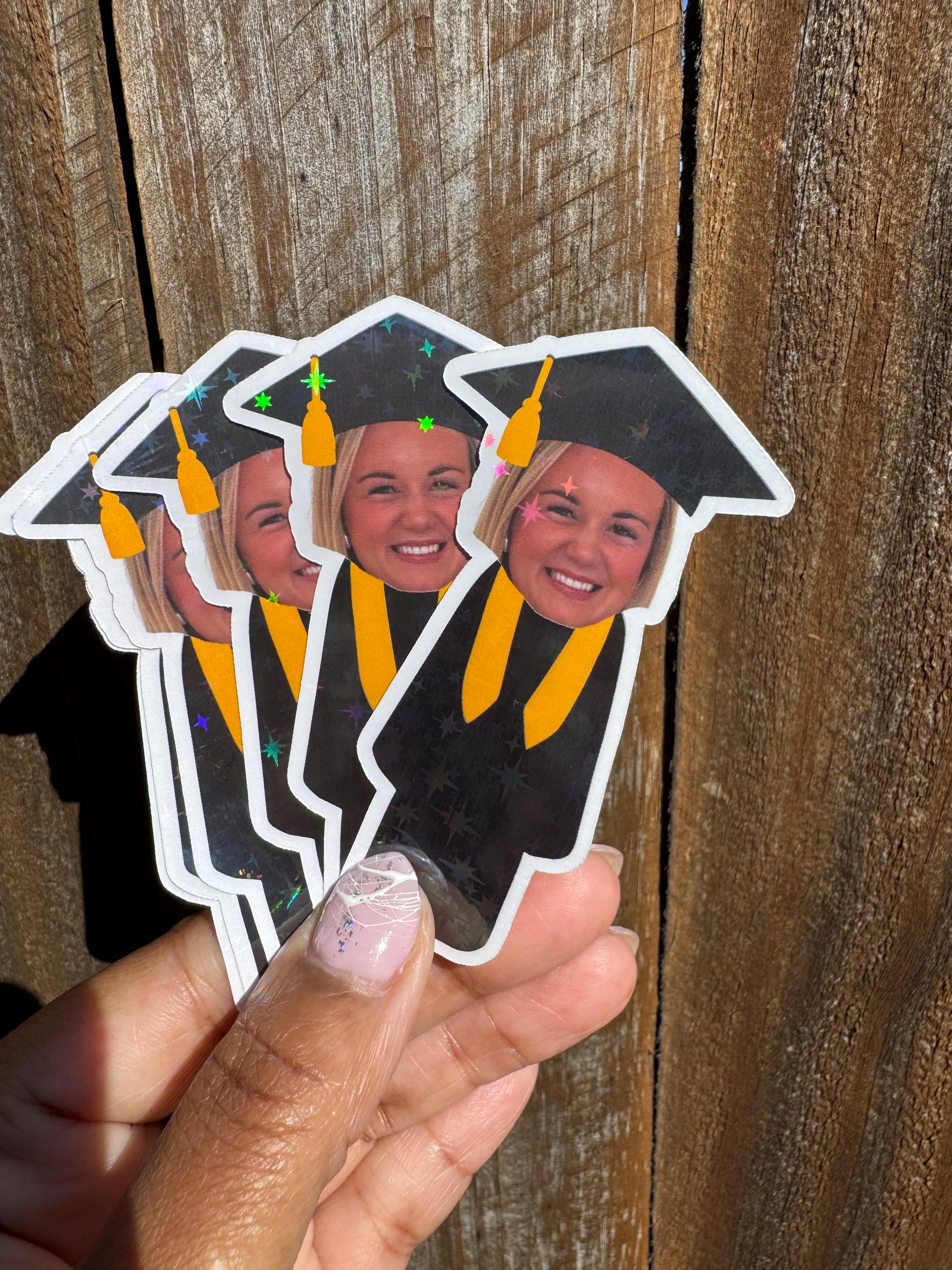 Graduation Fat Head Sticker Pack Custom Grad Party Decor