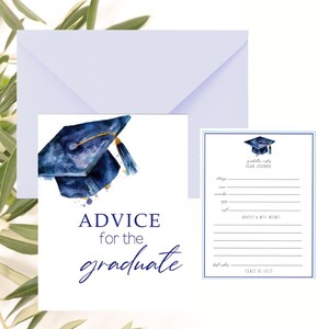 Tarjetas de consejos para la graduación de secundaria / Juego de 10 tarjetas de deseos de graduación / Tarjetas de consejos para la fiesta de graduación / Tarjetas de buenos deseos