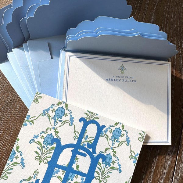 Ensemble-cadeau de papeterie monogramme personnalisé pour femme Notes personnalisées Ensemble cadeau de papeterie Cartes de correspondance personnalisées Papeterie personnalisée Ensemble de papeterie pour femme