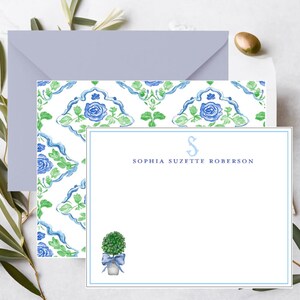Papelaria personalizada Grand Milliennial | Papelaria Topiary | Papelaria feminina | Papelaria Monogram | Cartões de nota Topiary | Presente para ela