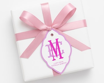 Monogrammed Birthday Gift Tags Baby Shower Gift Tag Custom Personalized Family Gift Tags Bridal Shower Tag Custom Tags for Her Party Favor