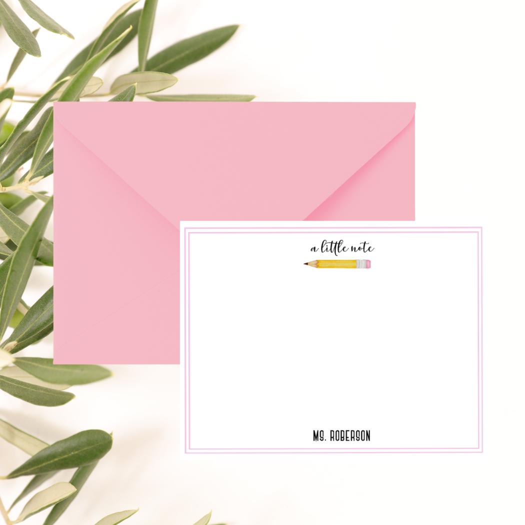 Personalized Teacher Stationery Set Custom Teacher Note Cards Back to ...