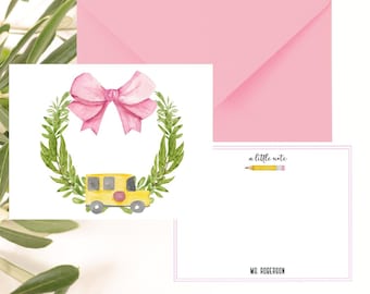 Personalized Teacher Stationery Set Custom Teacher Note Cards Back to School Teacher Gift From the Desk Of Teacher Stationery Christmas Gift