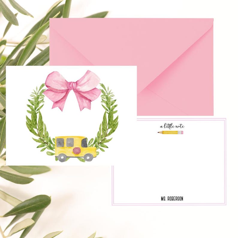 Personalized Teacher Stationery Set Custom Teacher Note Cards Back to ...