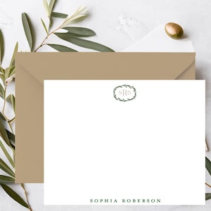 Monogramm Damen Schreibwaren | Modernes Monogramm Briefpapier | Schreibschrift | Monogramm Stationär | Frauen Monogramm |  Personalisierte Geschenke