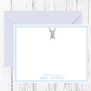 Cartes de correspondance personnalisées de la pépinière | Cadeau baby shower | Cartes de correspondance personnalisées | Chambre d'enfant à thème lapin | Baby Shower | Merci