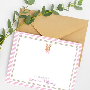 de remerciements personnalisés avec un lapin | Cadeau baby shower | Cartes de correspondance personnalisées | Cartes de correspondance bébé fille | Chambre de bébé lapin | De la pépinière de