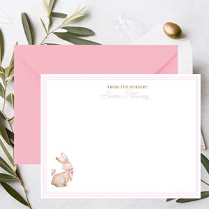 de la chambre d'enfant | de remerciements personnalisés avec un lapin | Cadeau baby shower | Cartes de correspondance personnalisées | Cartes pour notes fille | Chambre d'enfant pour lapins