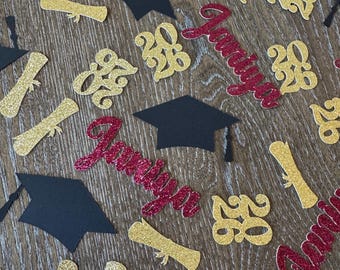 Personalized Graduation Table Decorations Grad Centerpiece Table Cards for Graduation Party Confetti Graduation Party Table Setting Decor