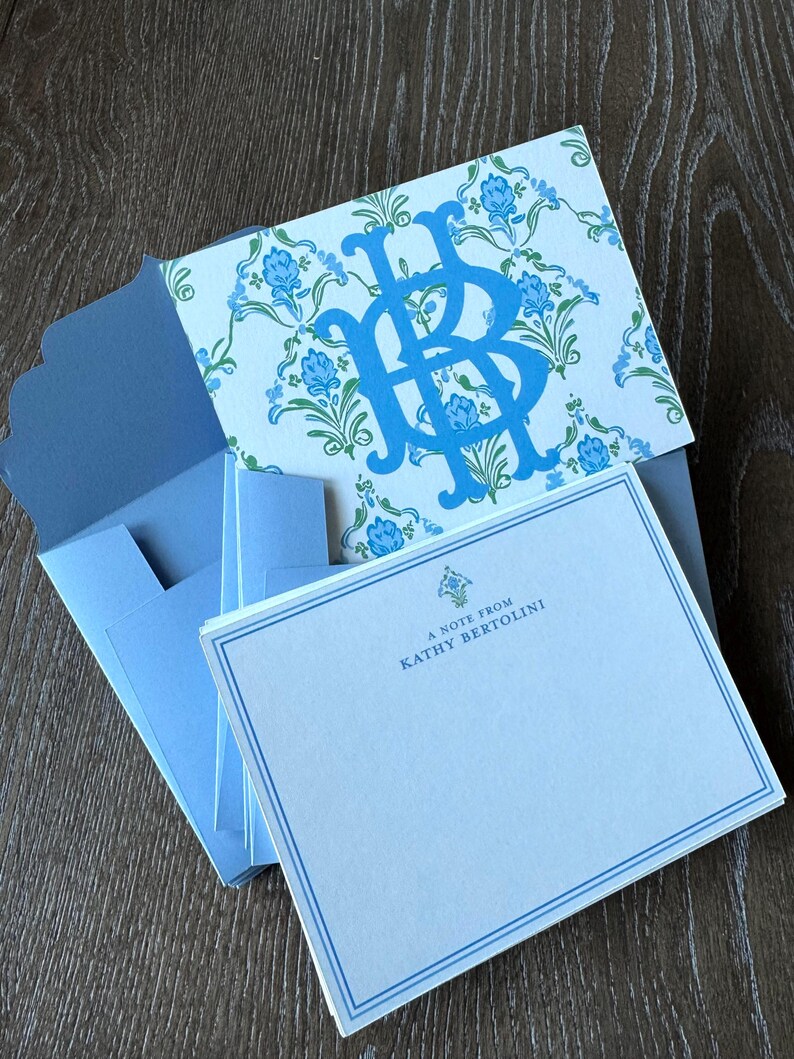 Womens Personalized Monogram Stationery Custom Notes Stationery Gift ...
