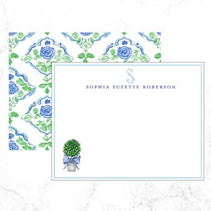 Personalized Grand Milliennial Stationery Topiary Stationery Womens Stationary Monogram Stationary Topiary Note Cards Gift for Her