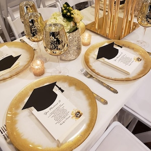 Juego de 10 tarjetas de graduación/Tarjetas de mesa para fiesta de graduación/Tarjetas de mesa personalizadas/Decoración para fiesta de graduación
