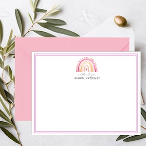 Papeterie pour filles | Ensemble de cartes pour filles | Cartes de correspondance arc-en-ciel | Ensemble de correspondants | Un petit mot de | Cartes pour notes fille | Papeterie bohème