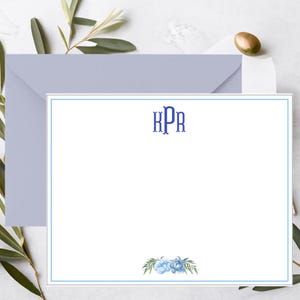 Papeterie personnalisée monogramme pour femme | Papeterie moderne | Papeterie hortensia | Papeterie monogramme| Cadeau d'entreprise |  Un mot de
