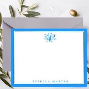 Monogramm Briefpapier Set, Anfangsbriefpapier, Benutzerdefinierte Grußkarten, Briefpapier mit Familiennamen, Monogramm Dankeschön, Geschäftsbriefpapier mit Namen