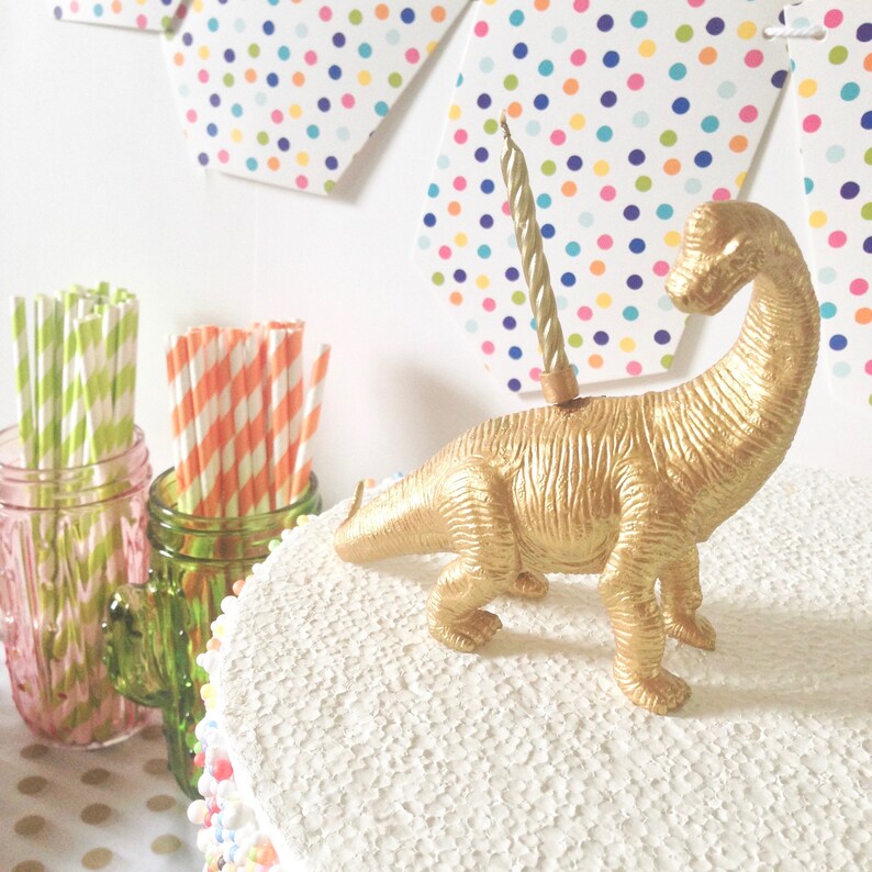 Gold Dinosaur Candle HolderDinosaur Cake TopperDino Party Etsy