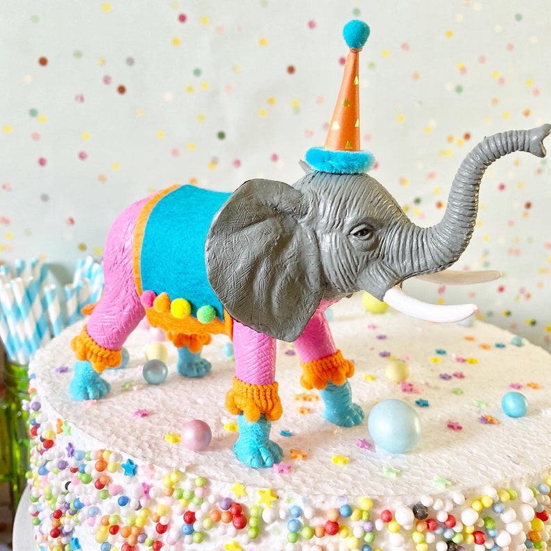 Elephant Cake Topper-jungle Party-dumbo-safari Animal-safari | Etsy