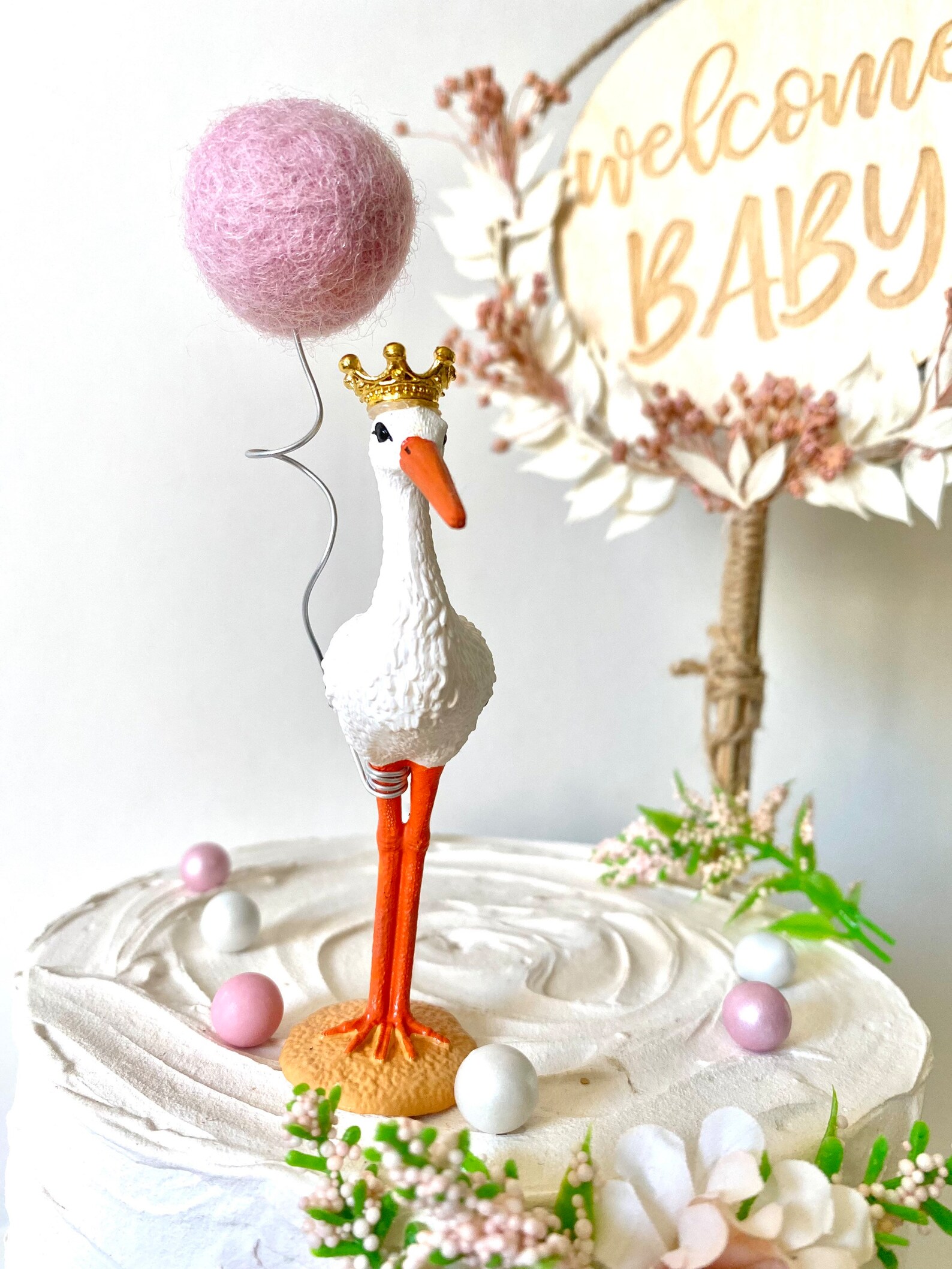 Stork Cake Topperbaby Shower Cake Topperstorkbaby Shower Etsy UK